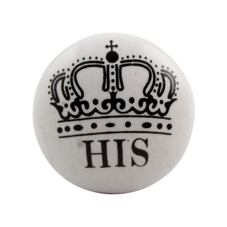 His Ceramic Flat Wine Stopper